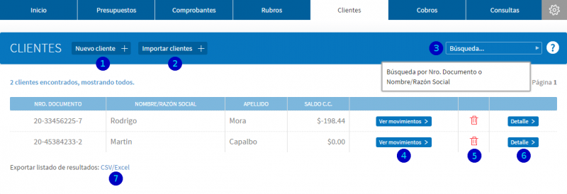 Módulo Clientes: Ver Todos
